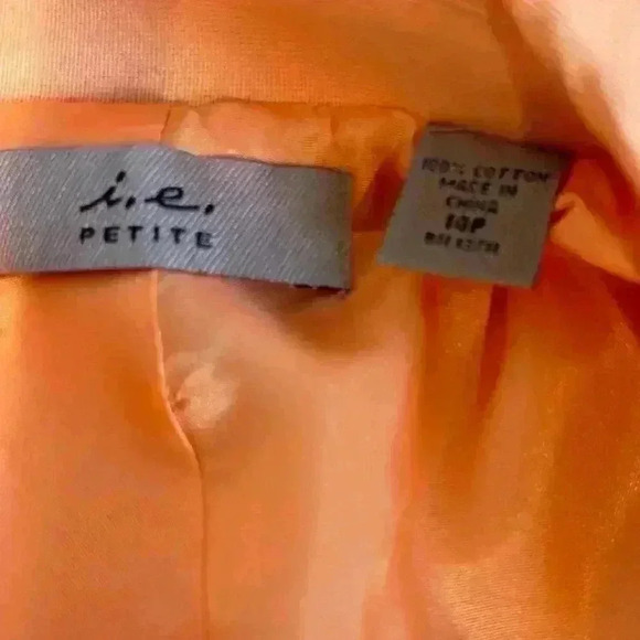 I.E. Light Orange Cotton Blazer (Size 14P) - Picture 13 of 13